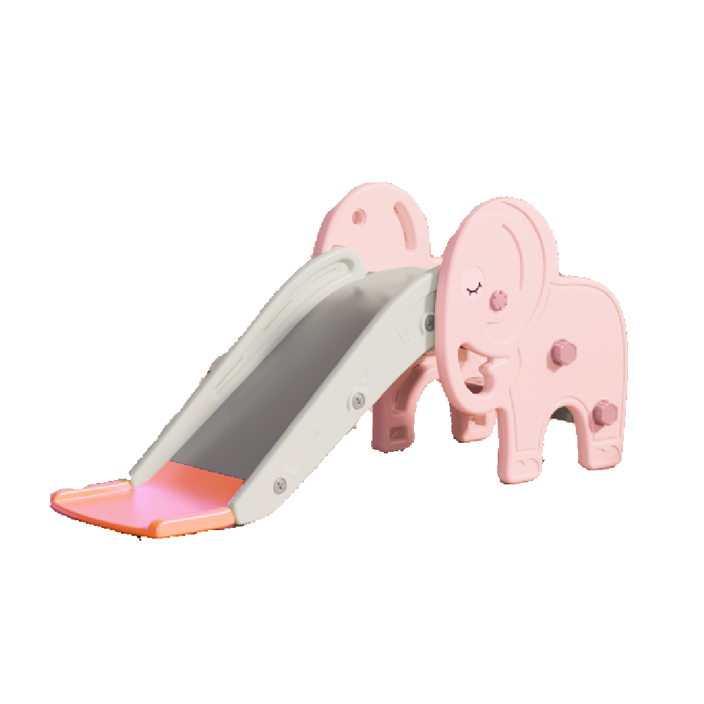 מגלשה מעוצבת מתקפלת עם כדורסל לילדים - דגם פילון ורוד – תמונה 3