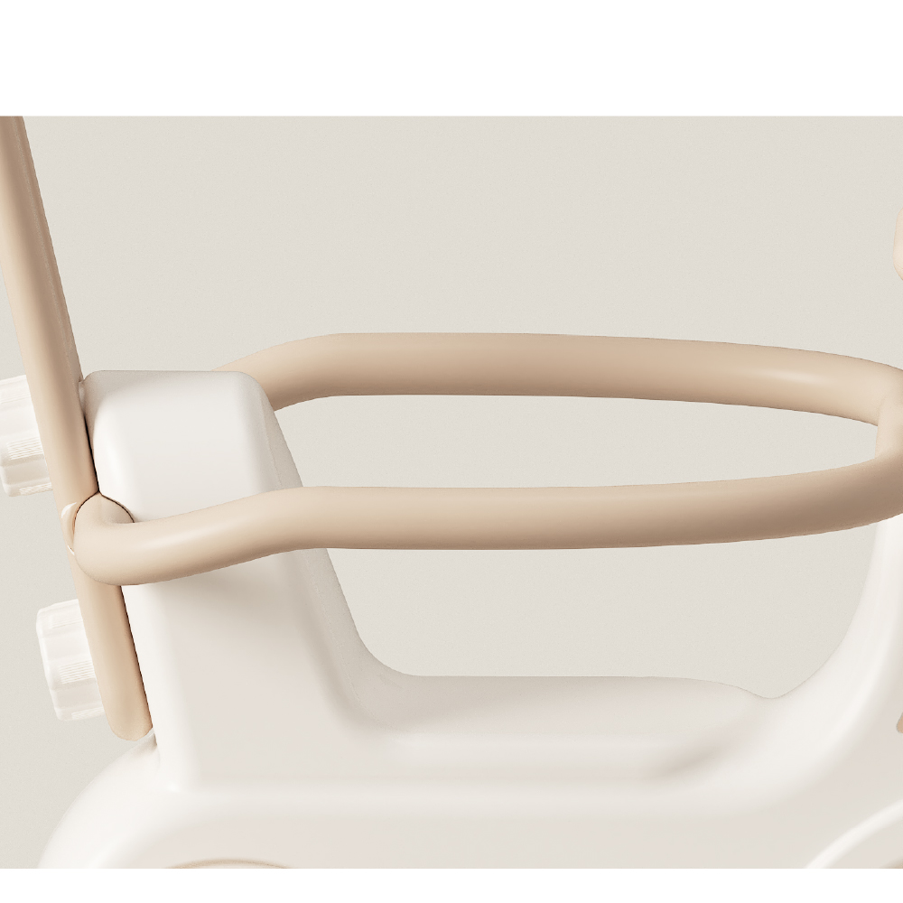 בימבה משולבת אוטו עם ידית להורה - צבע בז' ולבן – תמונה 10