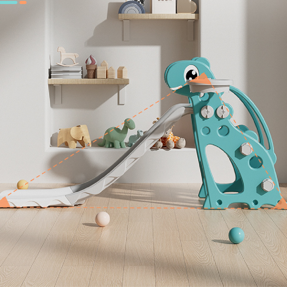 מגלשה מעוצבת 3 ב1 - דגם דינו ירוק – תמונה 3