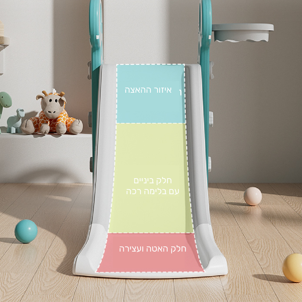 מגלשה מעוצבת 3 ב1 - דגם דינו ירוק – תמונה 6