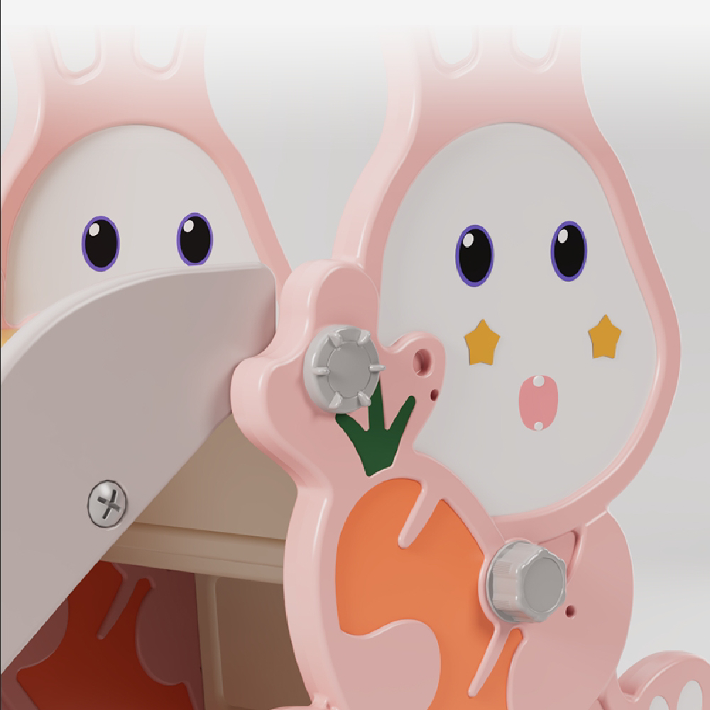 מתקן שעשועים 3 ב1 דגם ארנבון - צבע ורוד – תמונה 3