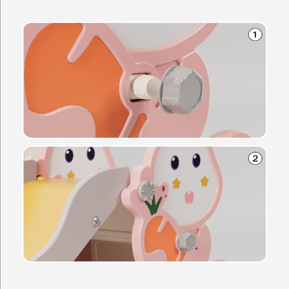 מתקן שעשועים 3 ב1 דגם ארנבון - צבע ורוד – תמונה 4