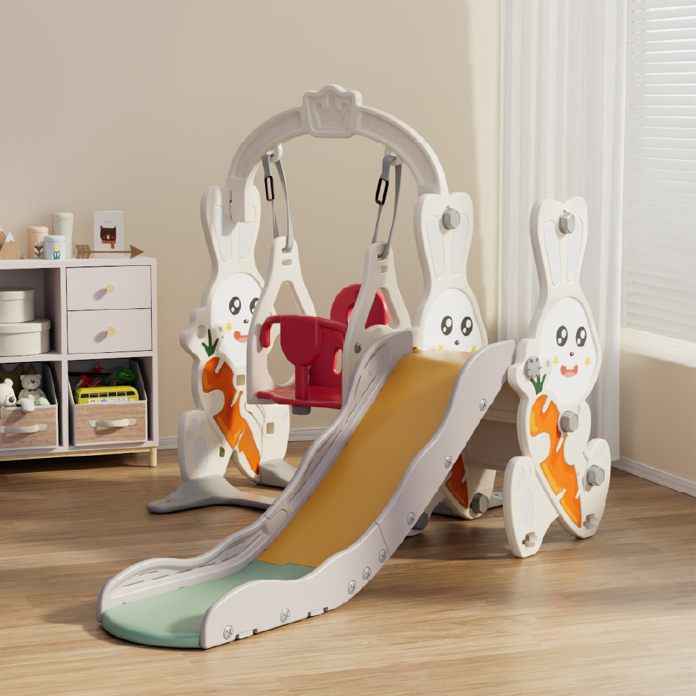 מתקן שעשועים 3 ב1 דגם ארנבון - צבע לבן