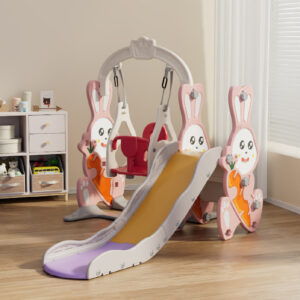 מתקן שעשועים 3 ב1 דגם ארנבון - צבע ורוד