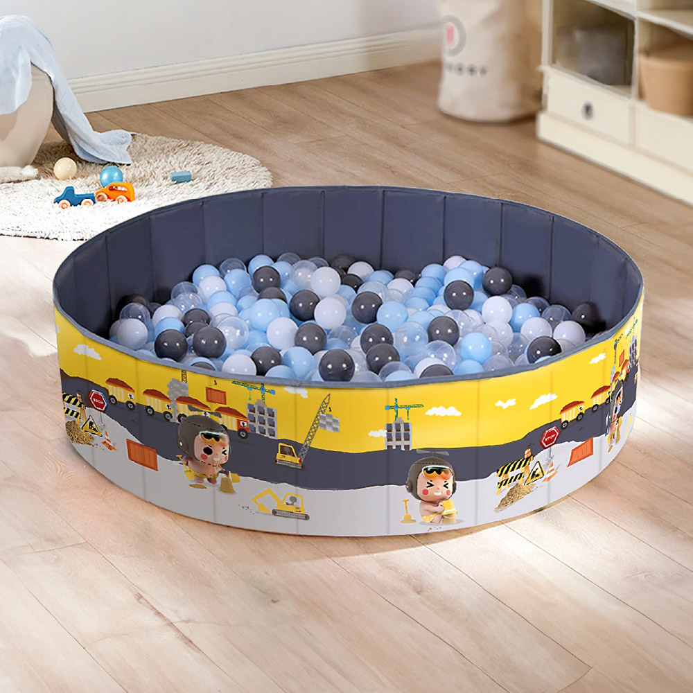 סט מגלשת ילדים דגם "גזר" ובריכת כדורים מתקפלת – תמונה 5