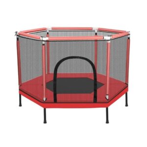 טרמפולינת קפיצים לילדים בצורת משושה אדומה 160 ס"מ