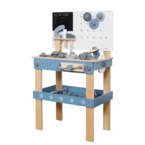 עמדת עבודה ונגרות עם כלים מעץ צבע כחול - רון