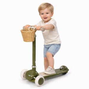 קורקינט וינטג' עם סלסלת קש - ירוק